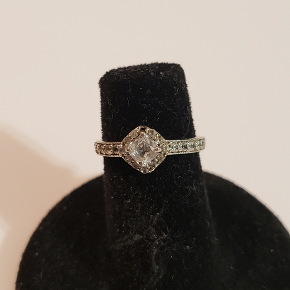 2 Pc Vintage Engagement White Oval Gem Asscher Sapphire Set 925 Silver - Picture 5 of 11